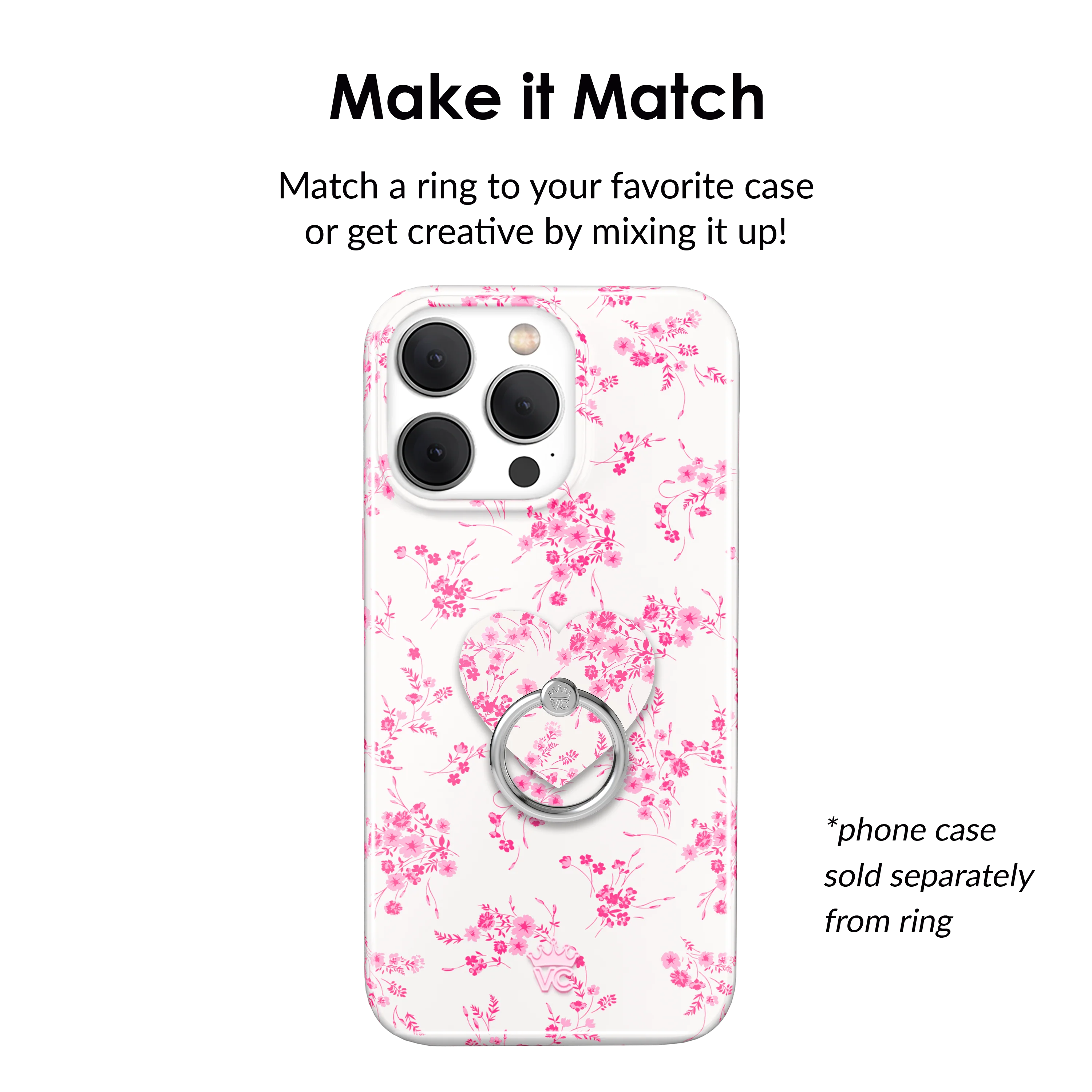 French Rose Floral Phone Ring - Image 3