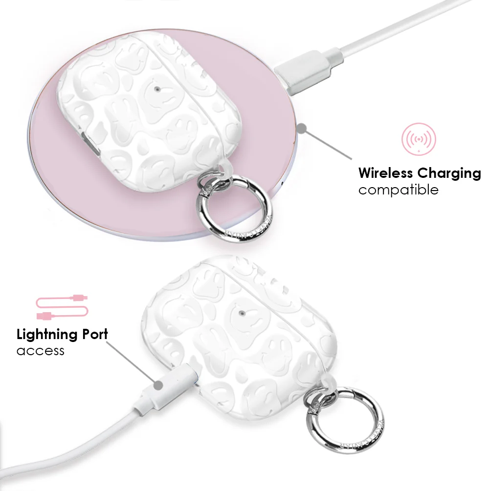 Clear Frosted Smiley AirPod Case - Image 14