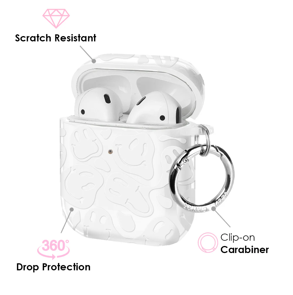 Clear Frosted Smiley AirPod Case - Image 3