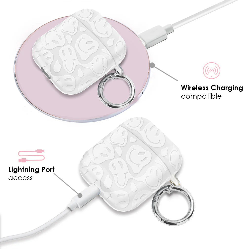 Clear Frosted Smiley AirPod Case - Image 4