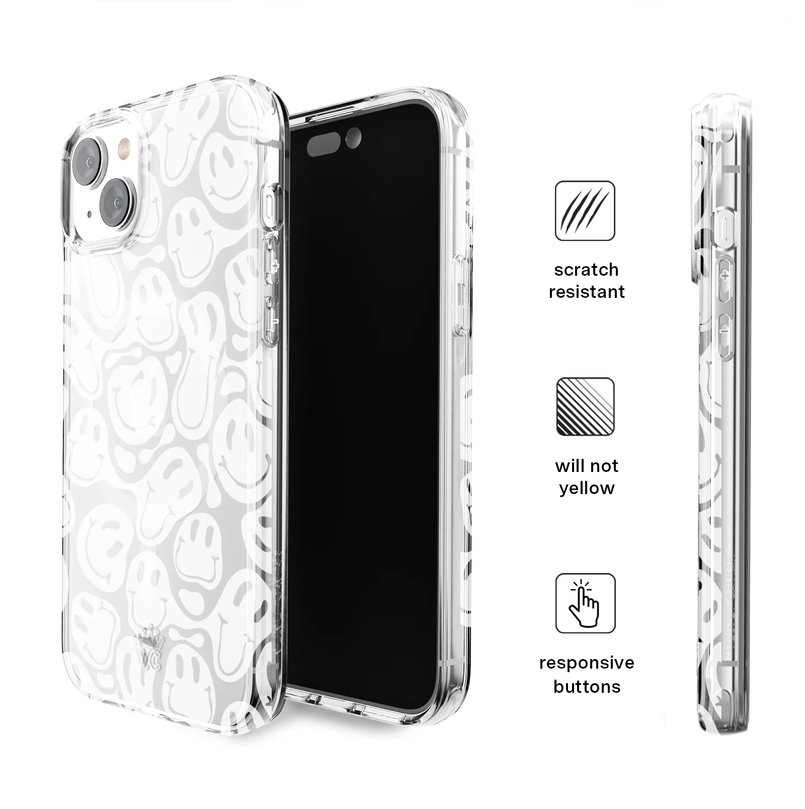 Clear Frosted Smiley iPhone Case - Image 36
