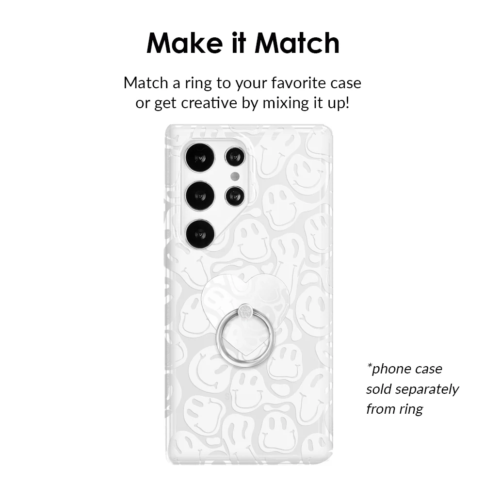 Clear Frosted Smiley Phone Ring - Image 2