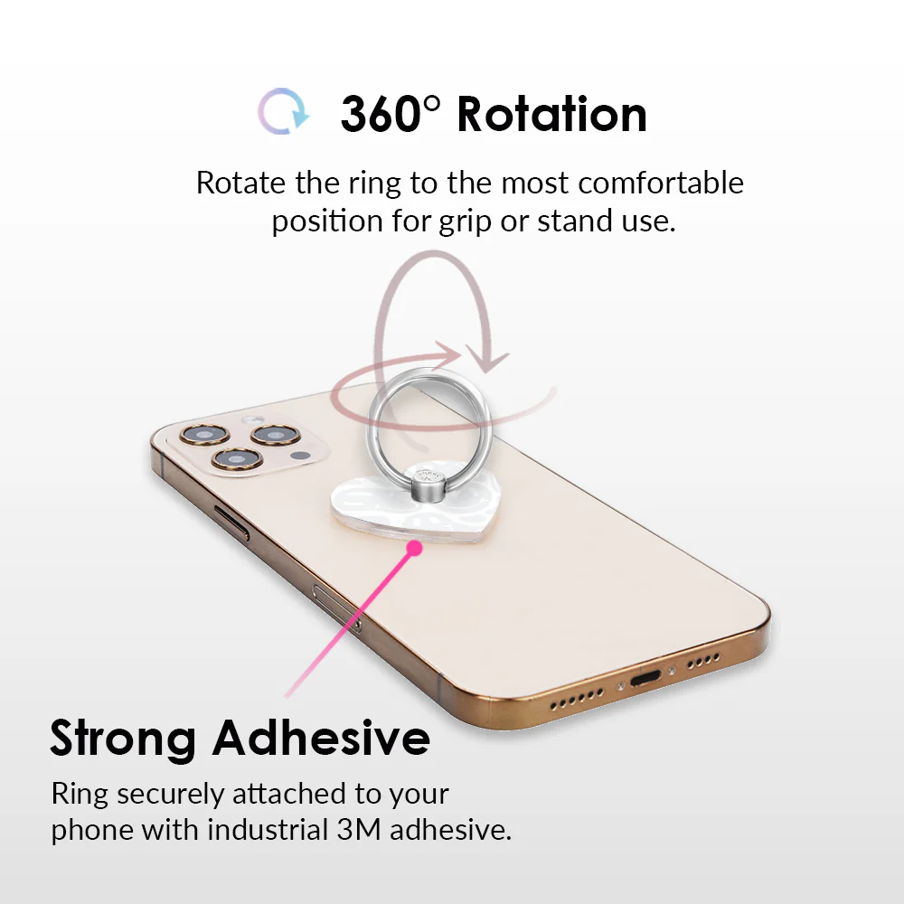 Clear Frosted Smiley Phone Ring - Image 3