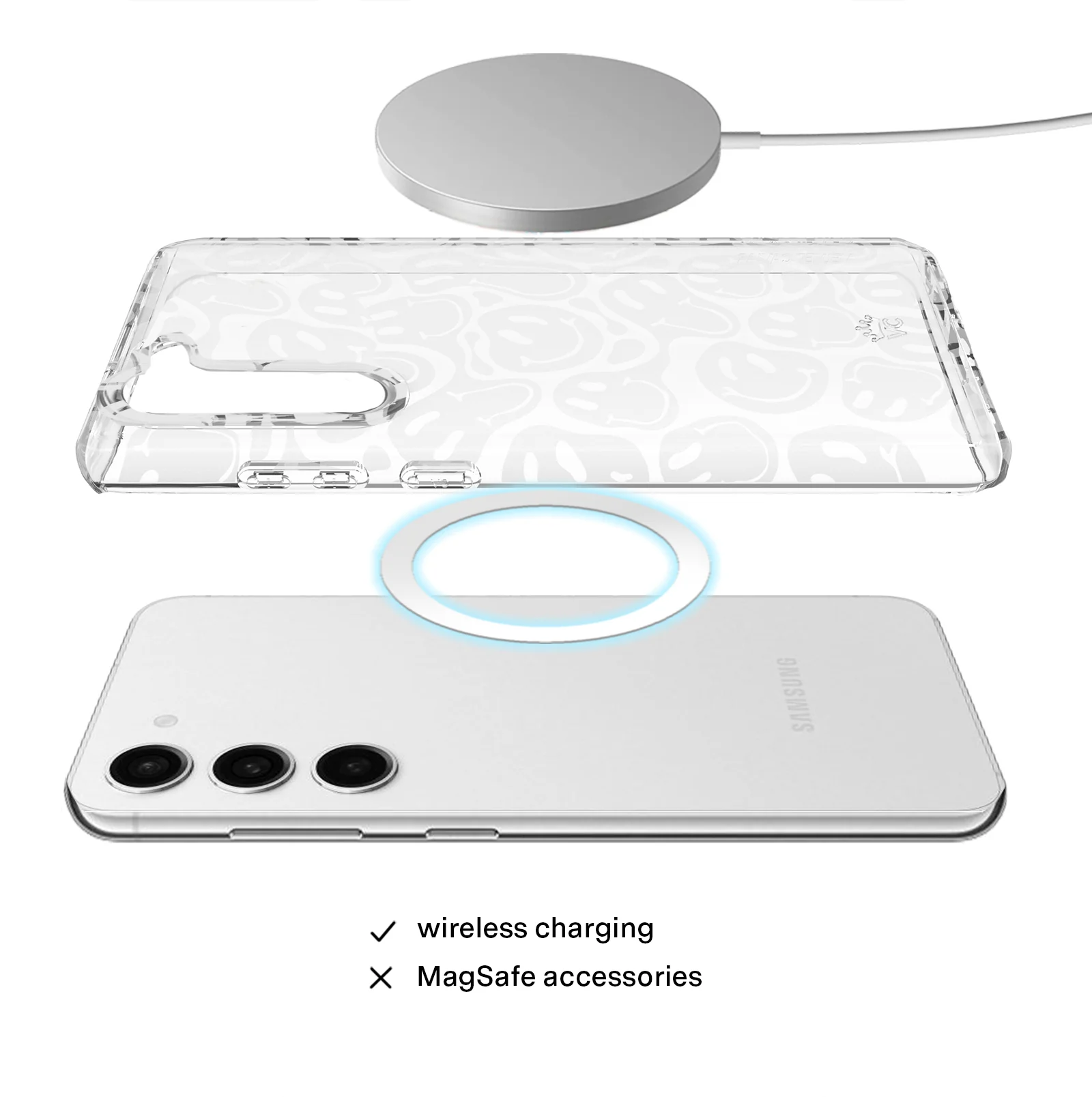 Clear Frosted Smiley Samsung Case - Image 3