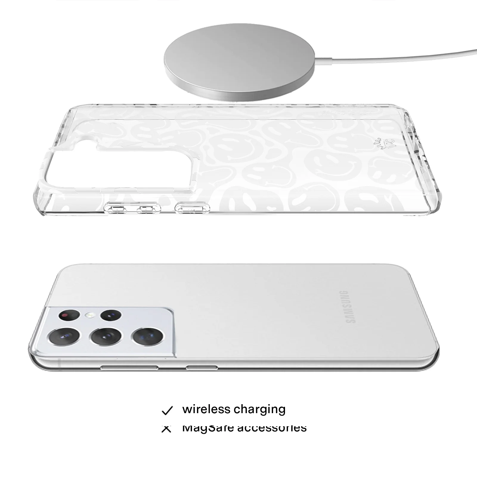 Clear Frosted Smiley Samsung Case - Image 37