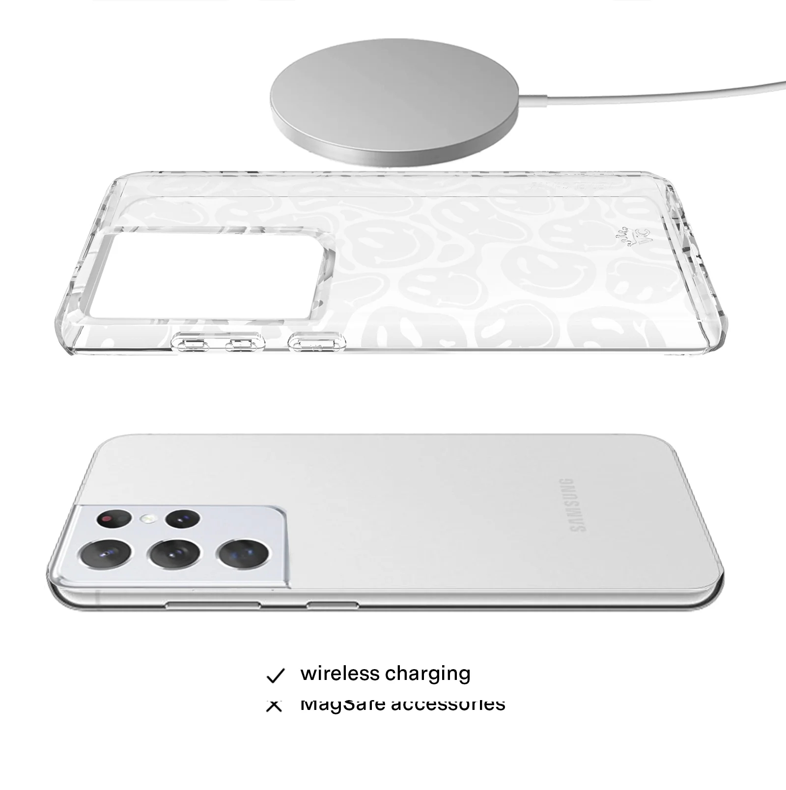 Clear Frosted Smiley Samsung Case - Image 43