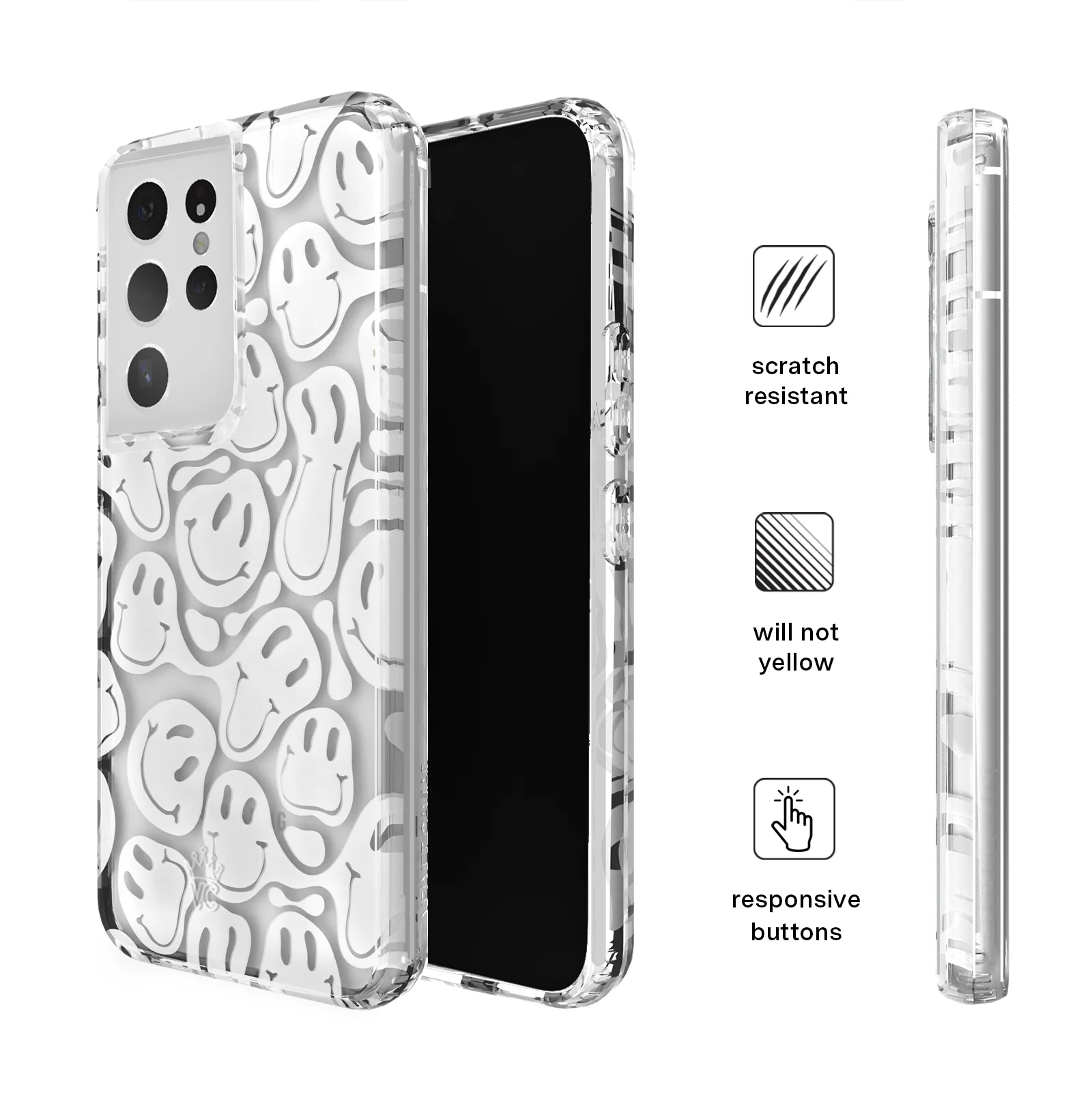 Clear Frosted Smiley Samsung Case - Image 45