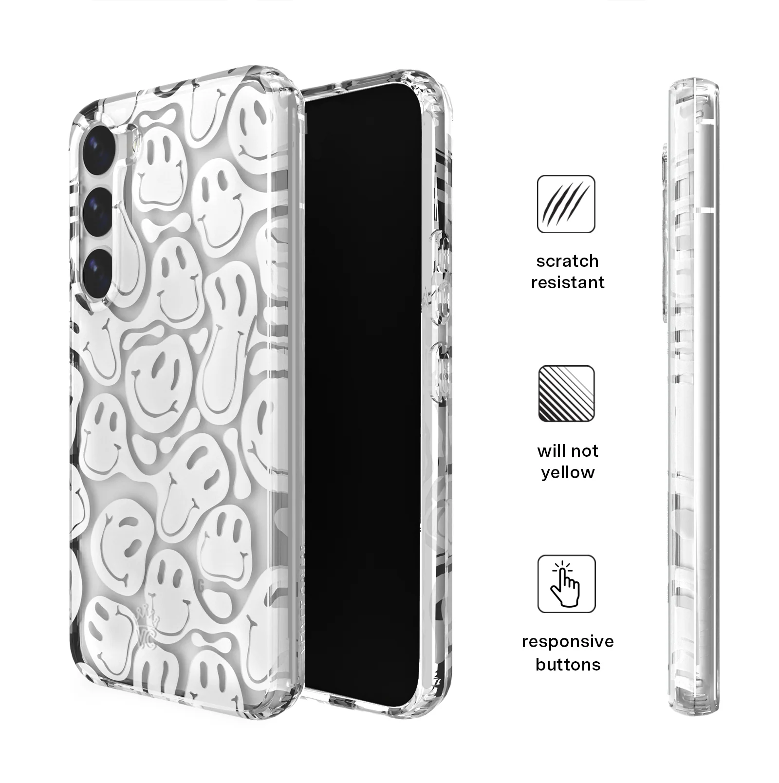 Clear Frosted Smiley Samsung Case - Image 5