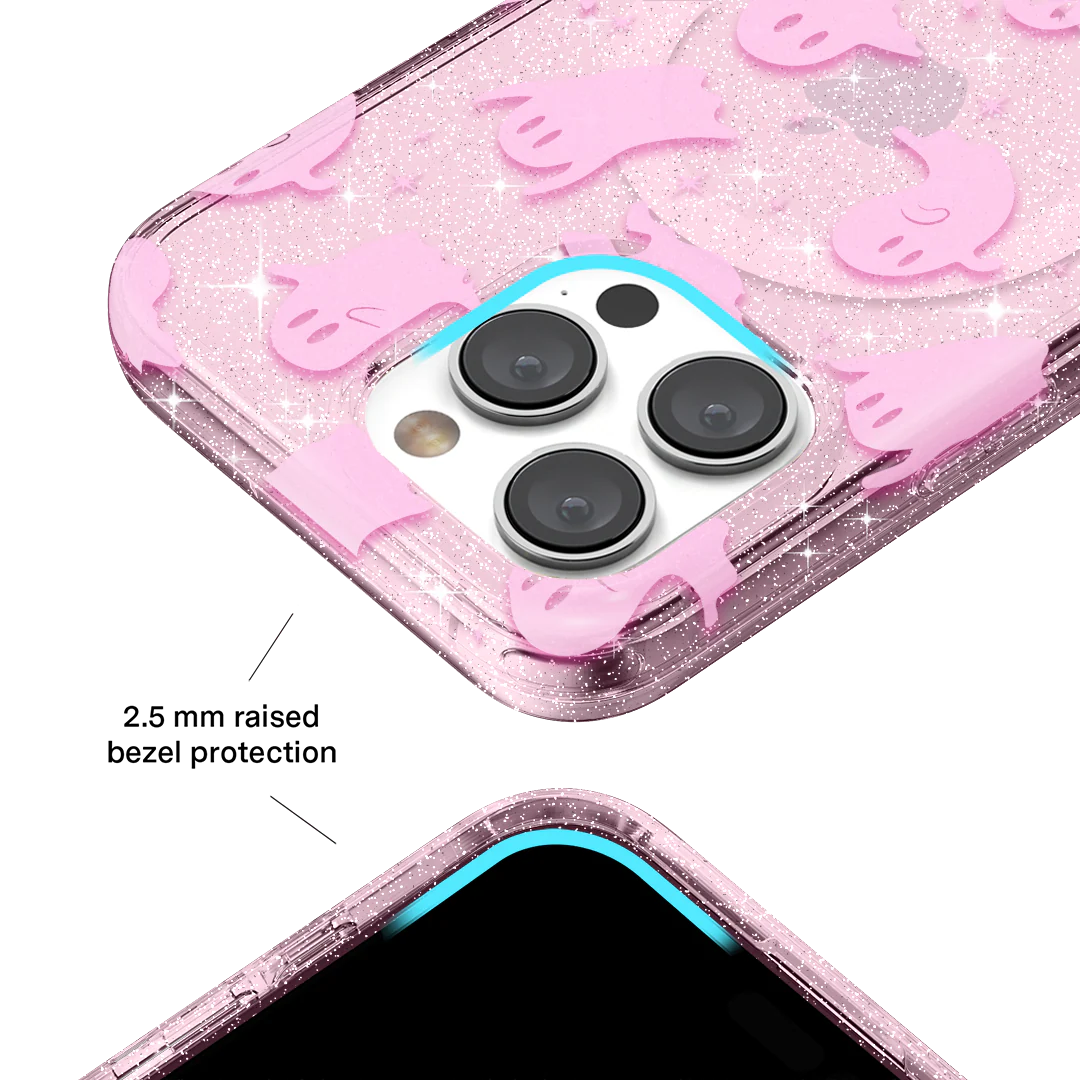 Ghosted Pink Glitter iPhone Case - Image 2