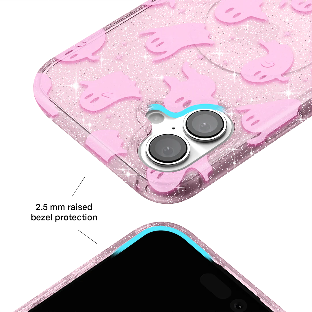Ghosted Pink Glitter iPhone Case - Image 97