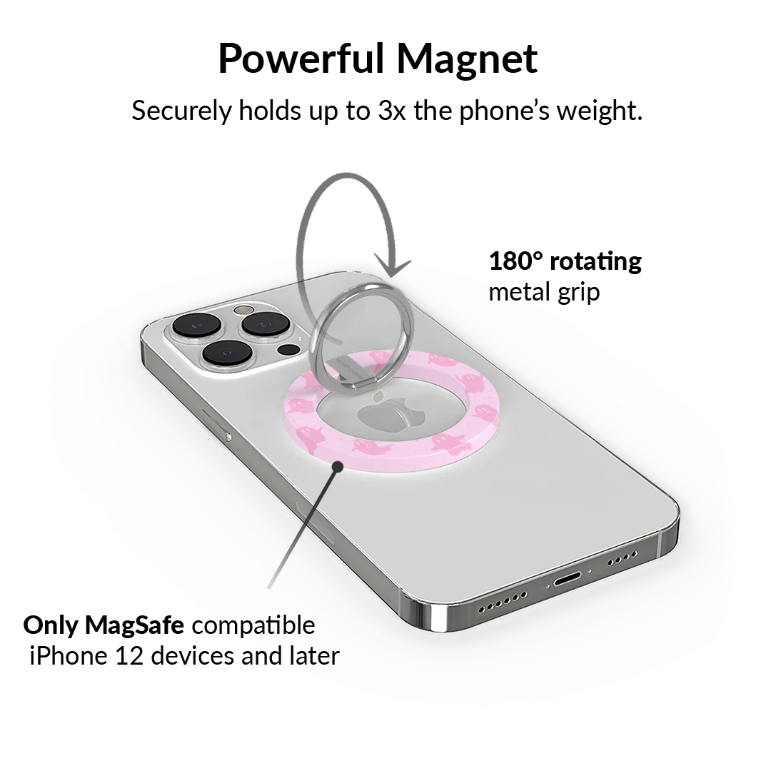 Ghosted Pink Glitter MagSafe Grip Ring - Image 3