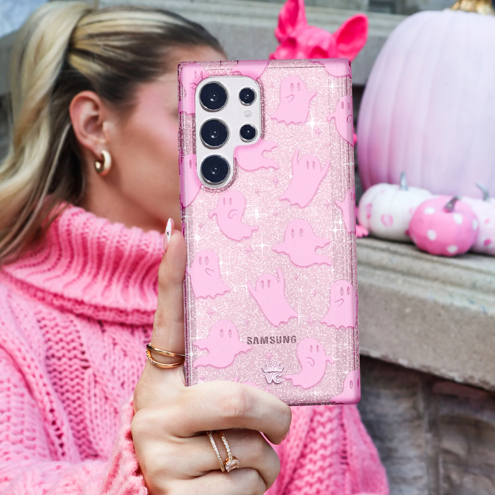 Ghosted Pink Glitter Samsung Case - Image 26