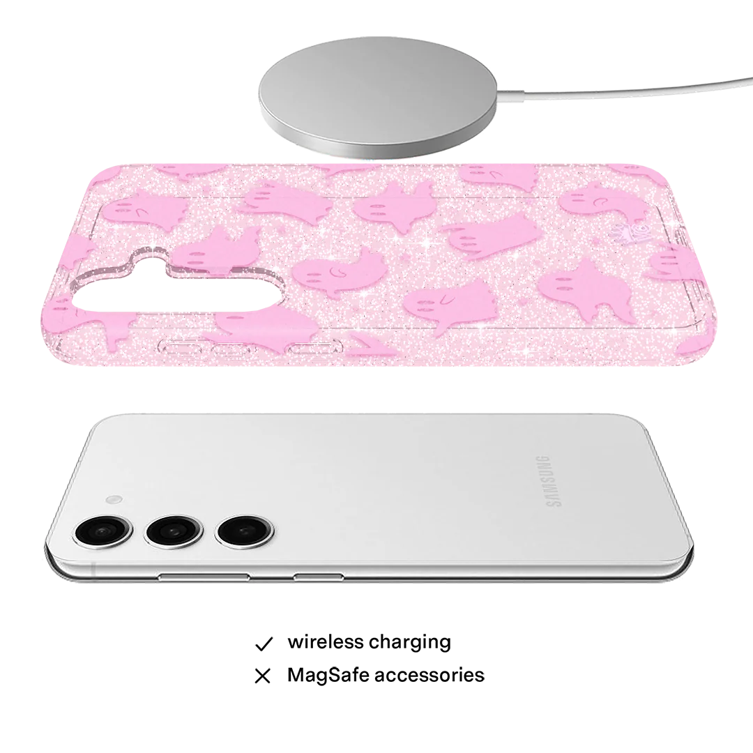 Ghosted Pink Glitter Samsung Case - Image 4