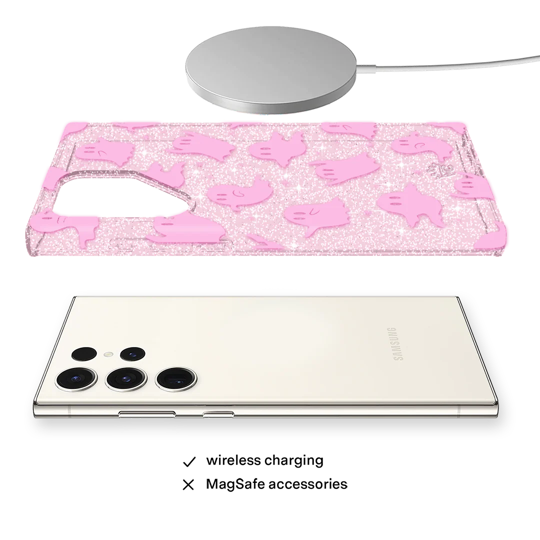 Ghosted Pink Glitter Samsung Case - Image 52