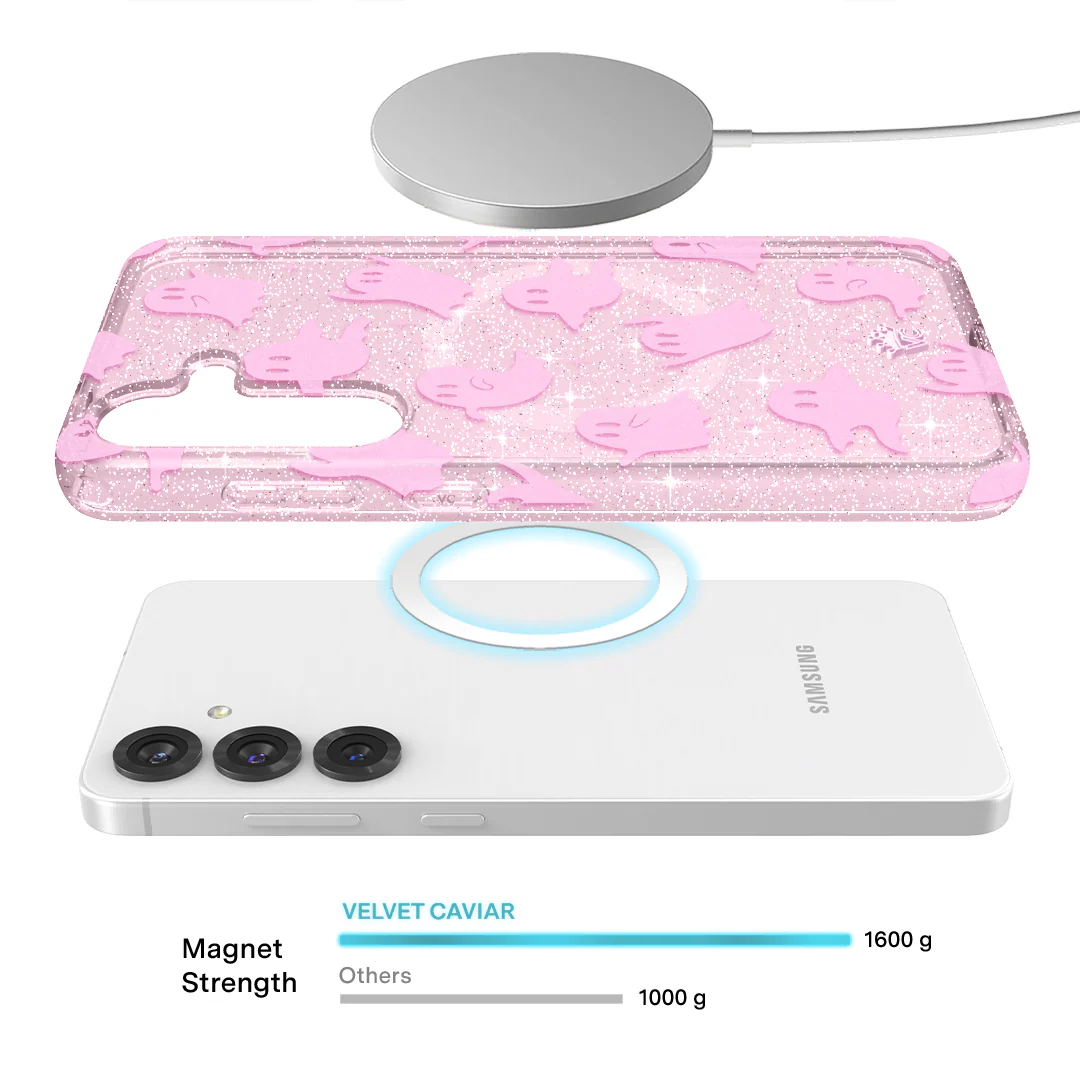 Ghosted Pink Glitter Samsung Case - Image 64