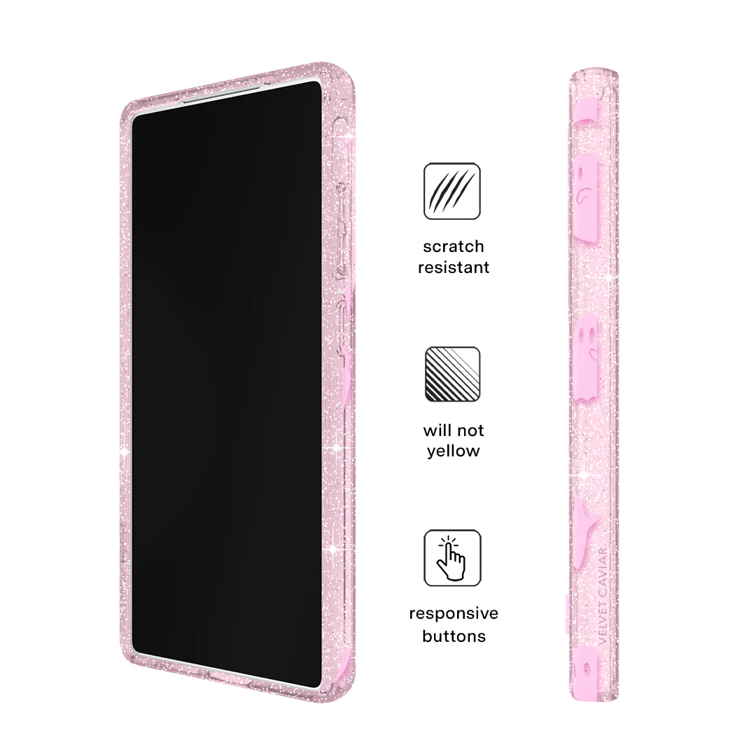 Ghosted Pink Glitter Samsung Case - Image 72
