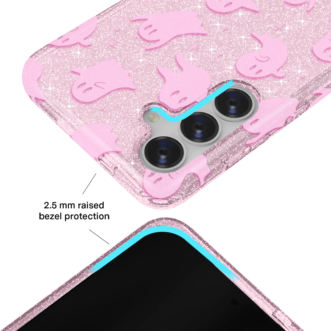 Ghosted Pink Glitter Samsung Case - Image 9