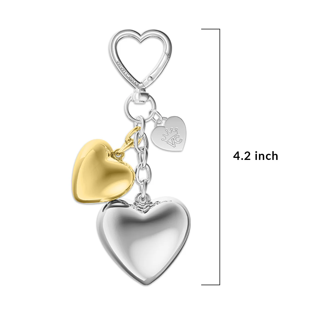 Mixed Metal Heart Bag Charm - Image 4