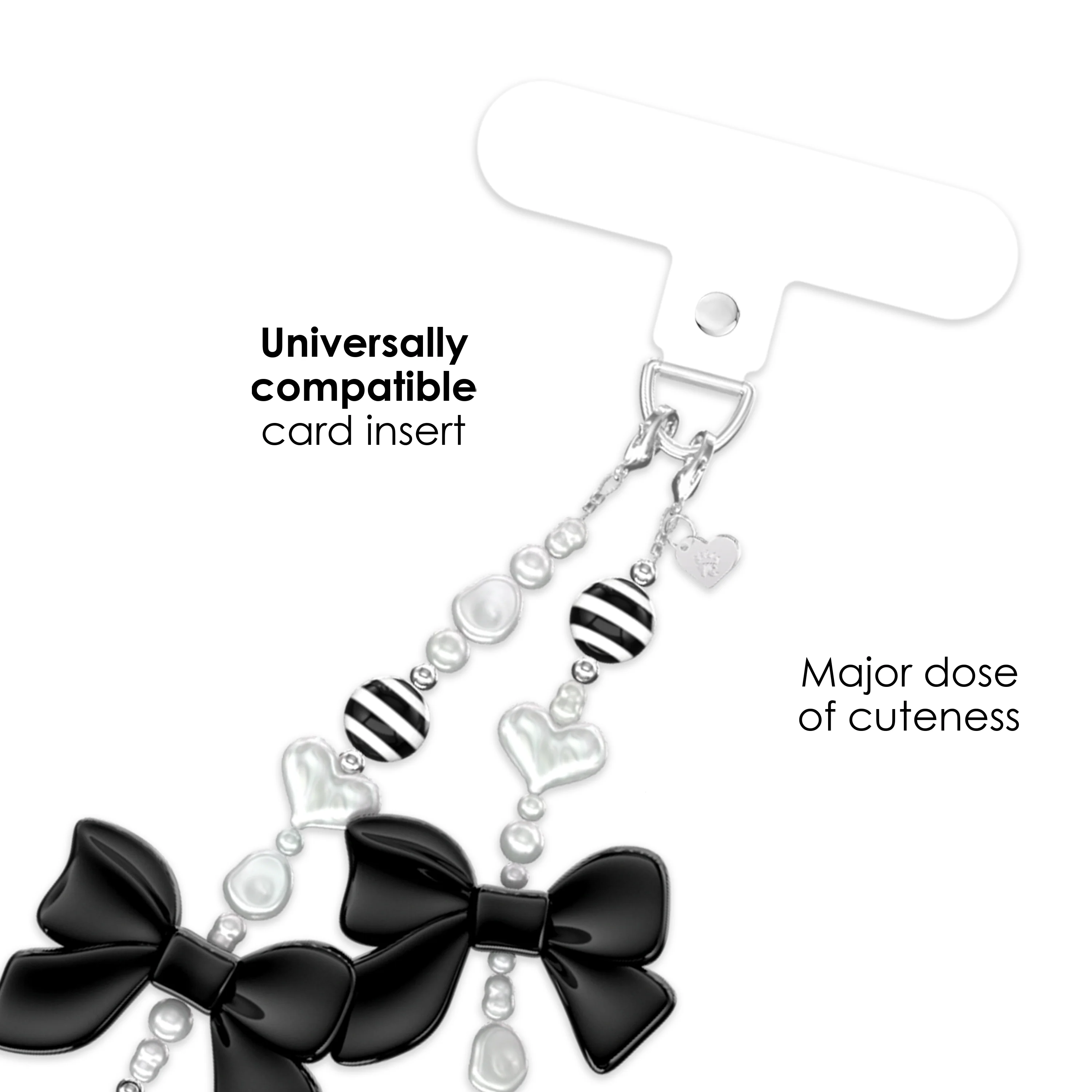 Gothic Black Bows Phone Charm - Image 3