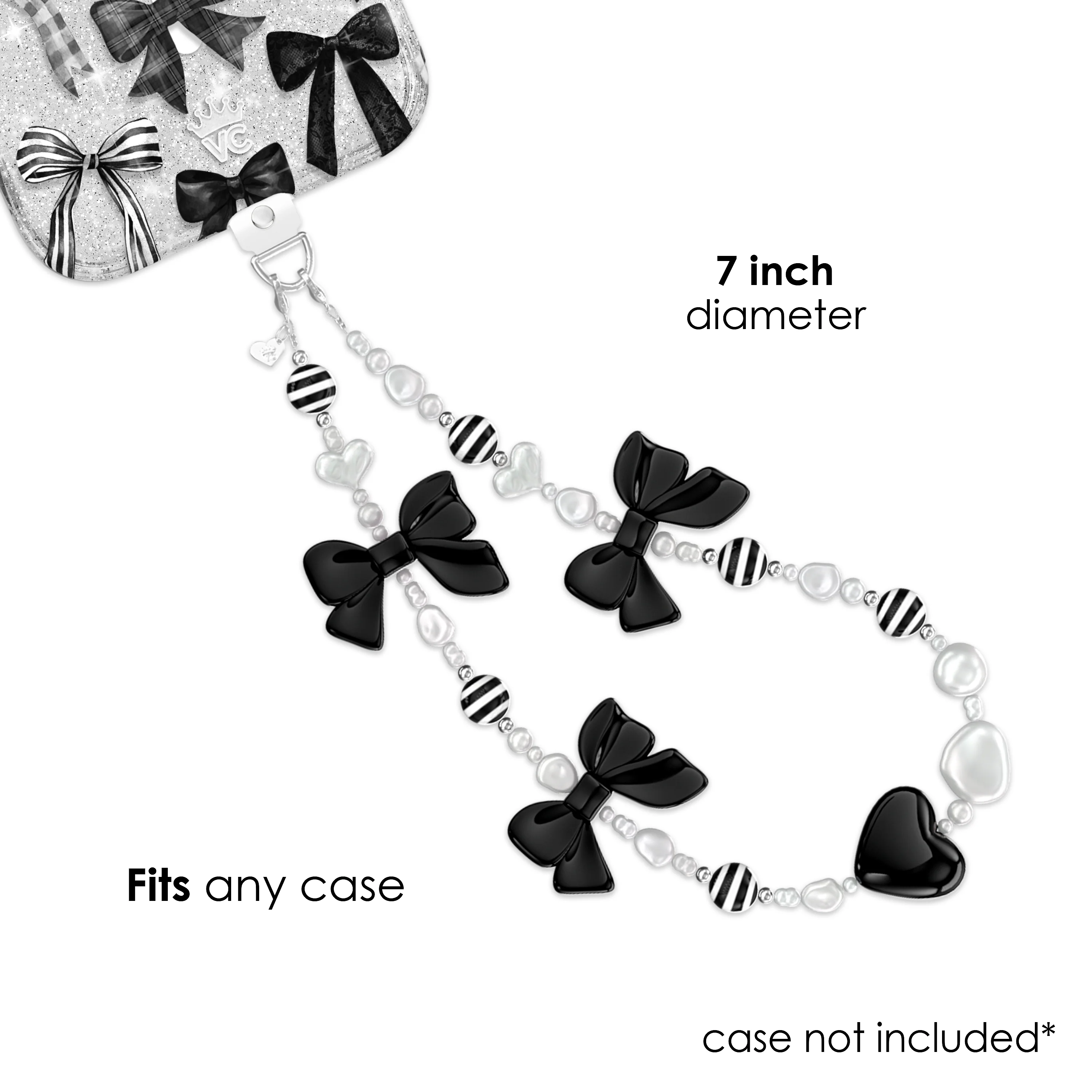 Gothic Black Bows Phone Charm - Image 4