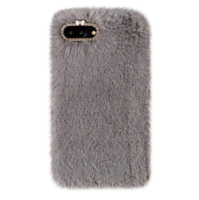 Gray Faux Fur iPhone Case - Image 11