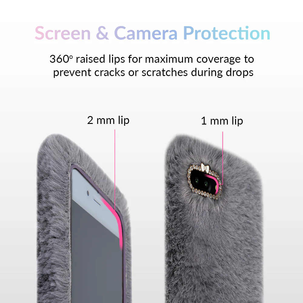 Gray Faux Fur iPhone Case - Image 19