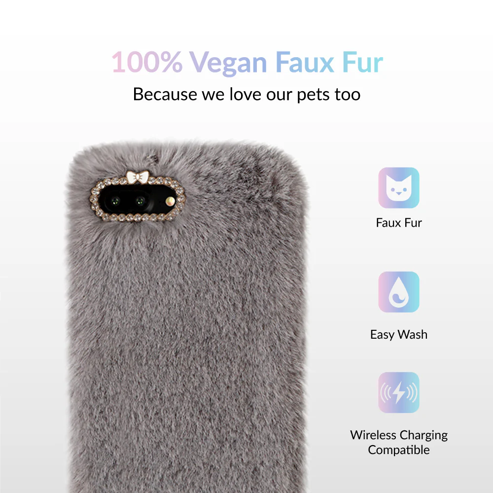 Gray Faux Fur iPhone Case - Image 21