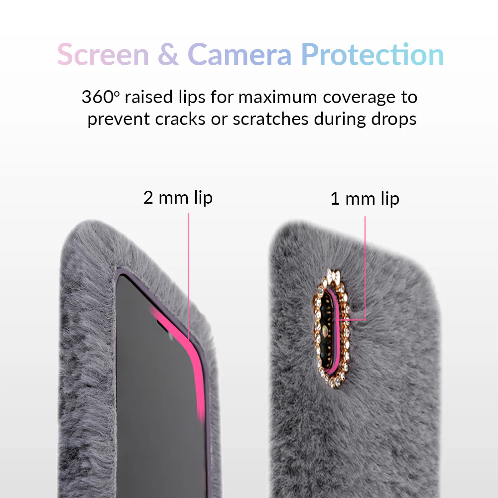Gray Faux Fur iPhone Case - Image 30