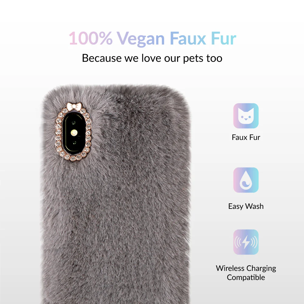 Gray Faux Fur iPhone Case - Image 32