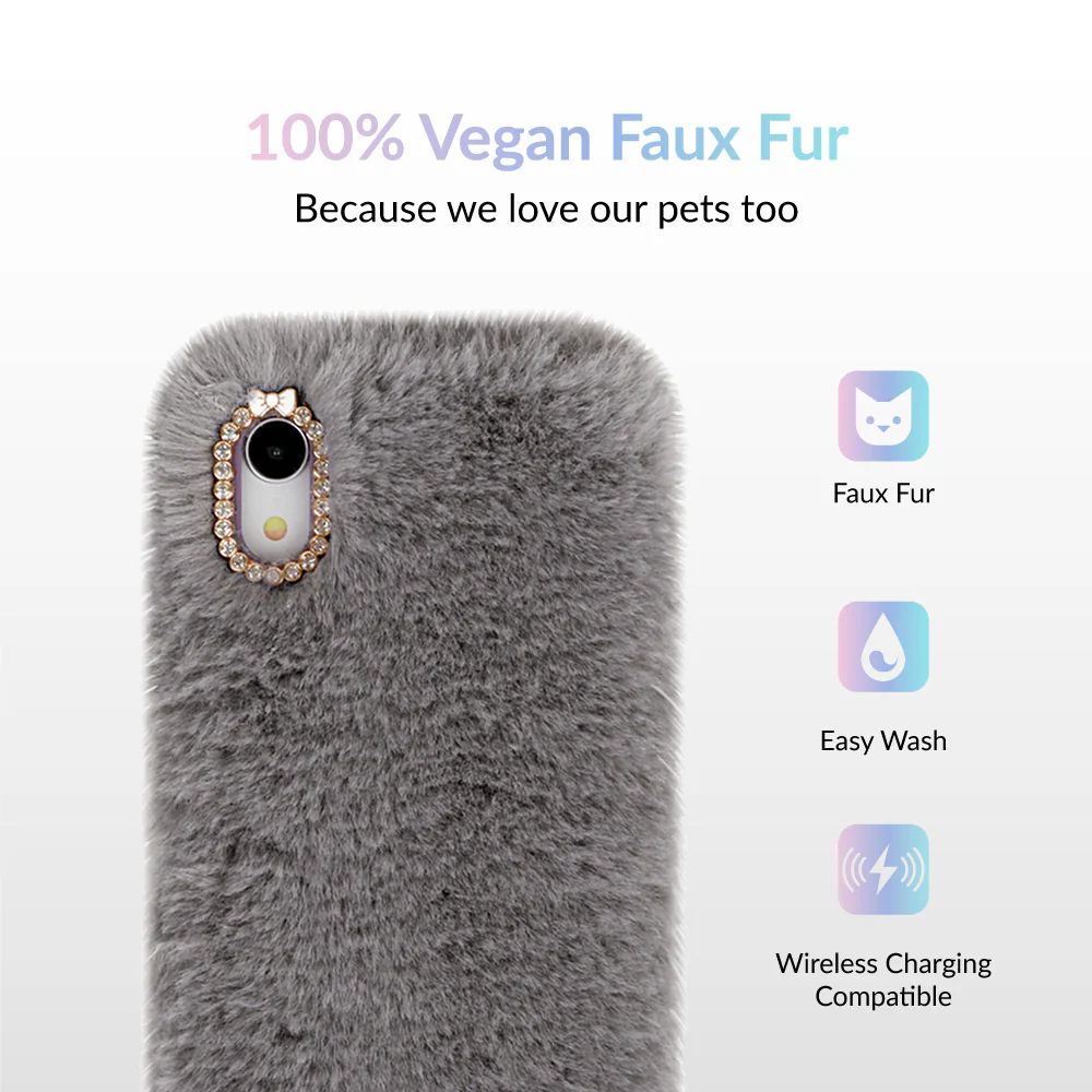 Gray Faux Fur iPhone Case - Image 37