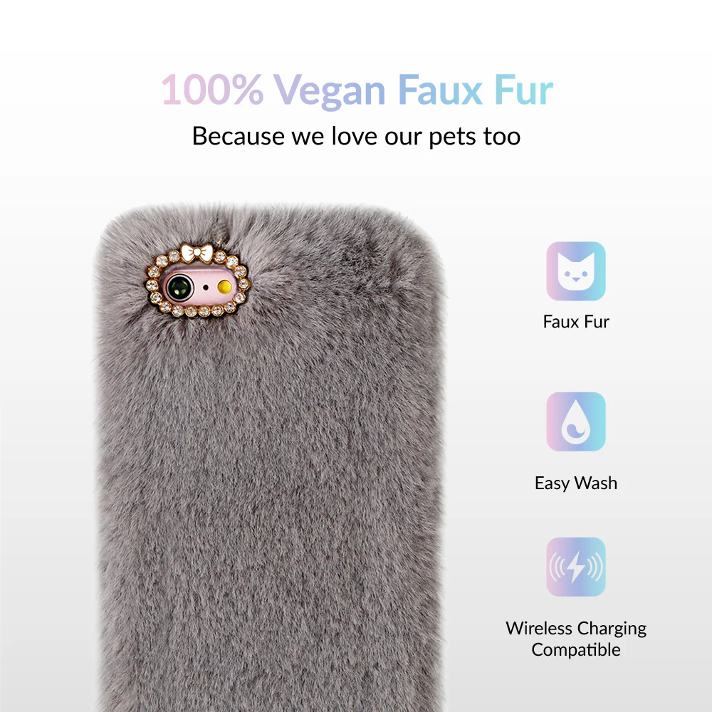 Gray Faux Fur iPhone Case - Image 42