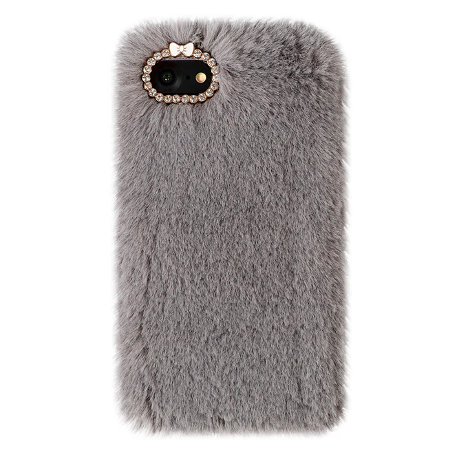 Gray Faux Fur iPhone Case - Image 6