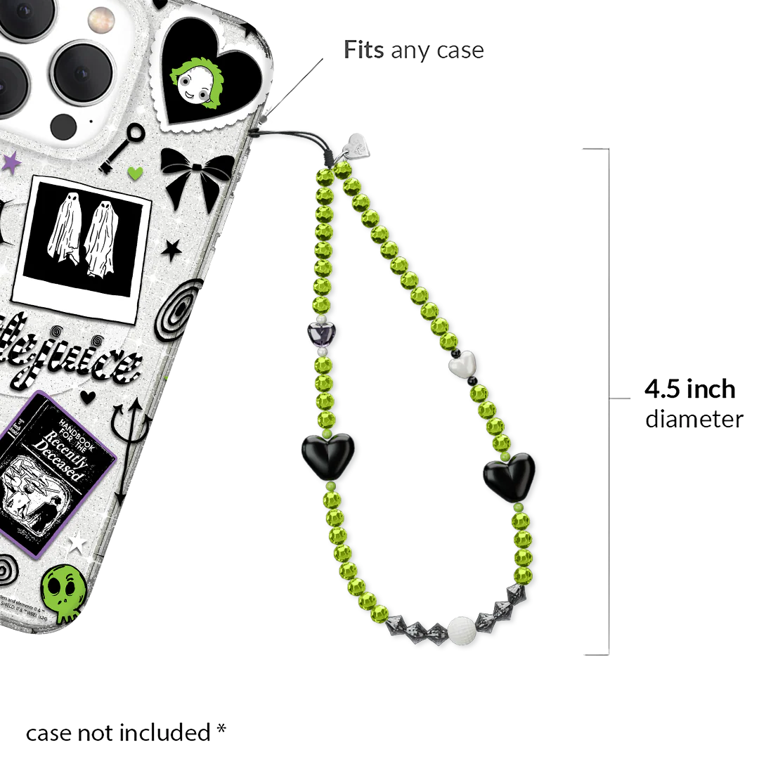 Green & Black Hearts Phone Charm - Image 2