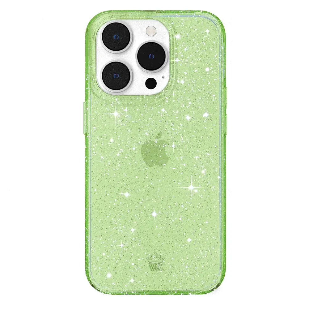Lime Stardust Glitter iPhone Case - Image 110