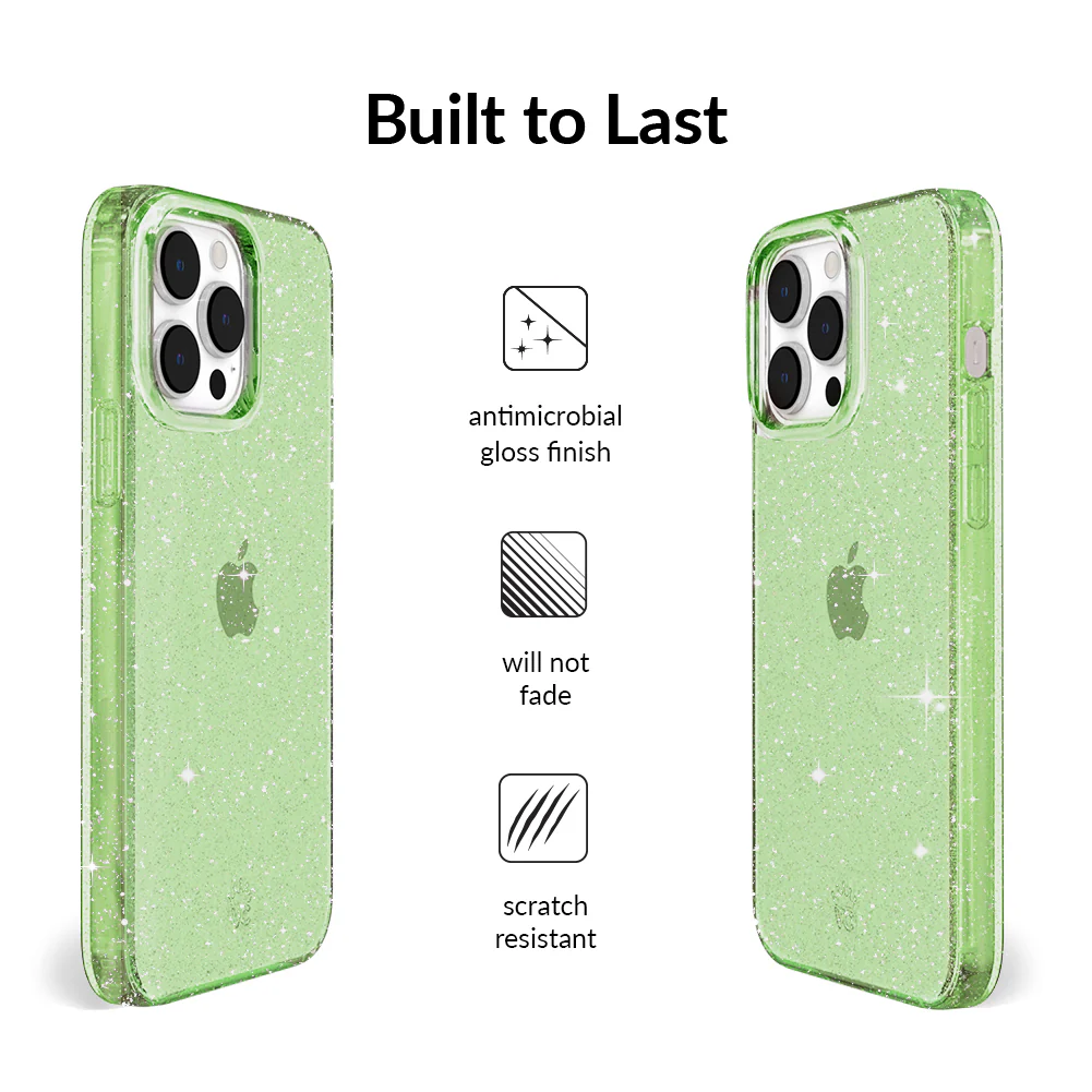 Lime Stardust Glitter iPhone Case - Image 114