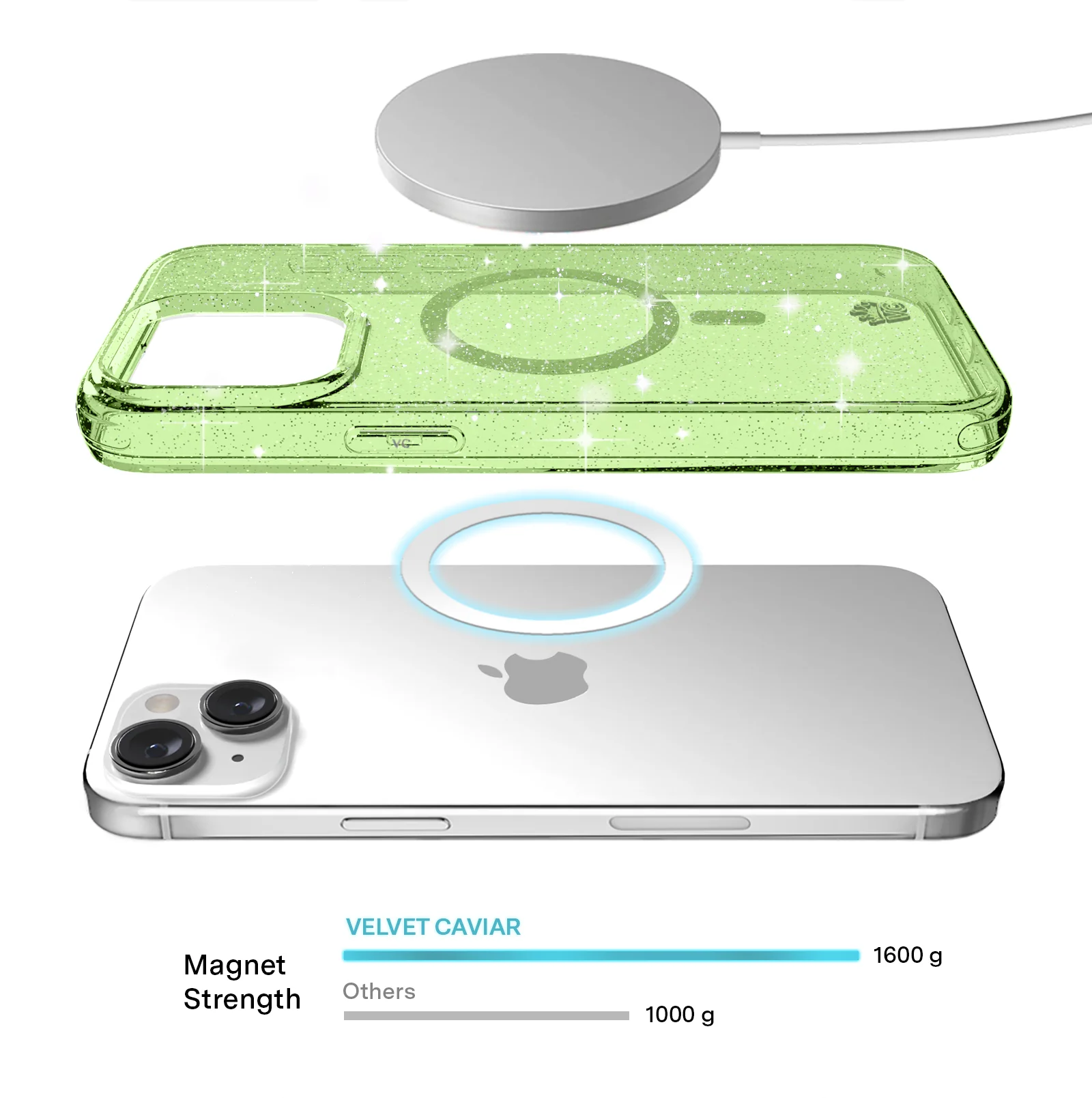 Lime Stardust Glitter iPhone Case - Image 125