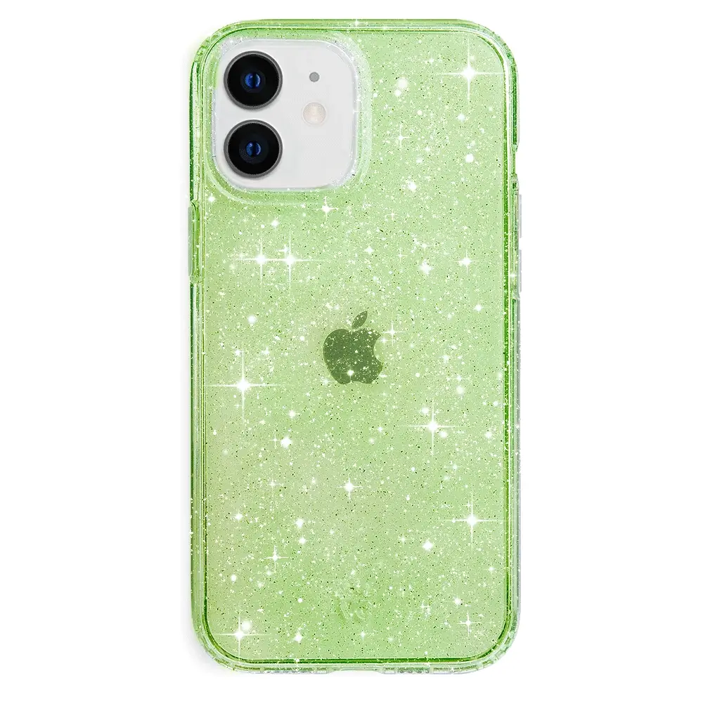 Lime Stardust Glitter iPhone Case - Image 13