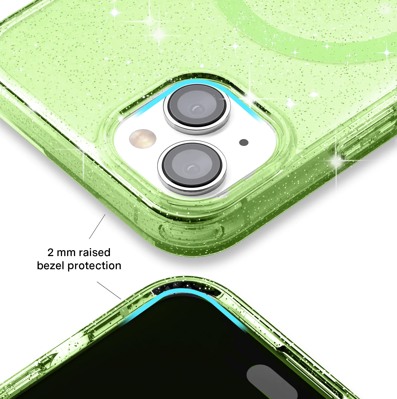 Lime Stardust Glitter iPhone Case - Image 130