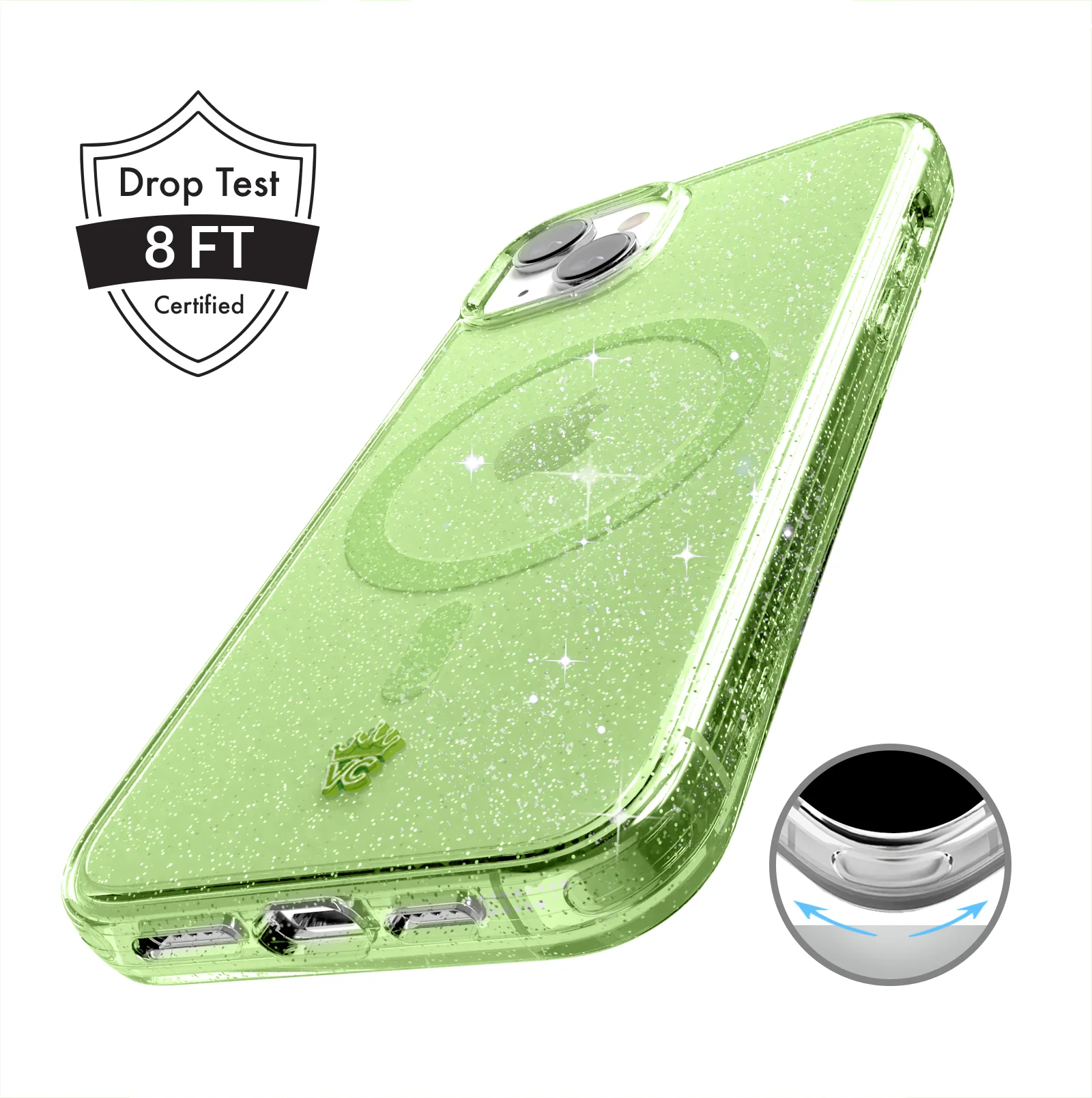 Lime Stardust Glitter iPhone Case - Image 132