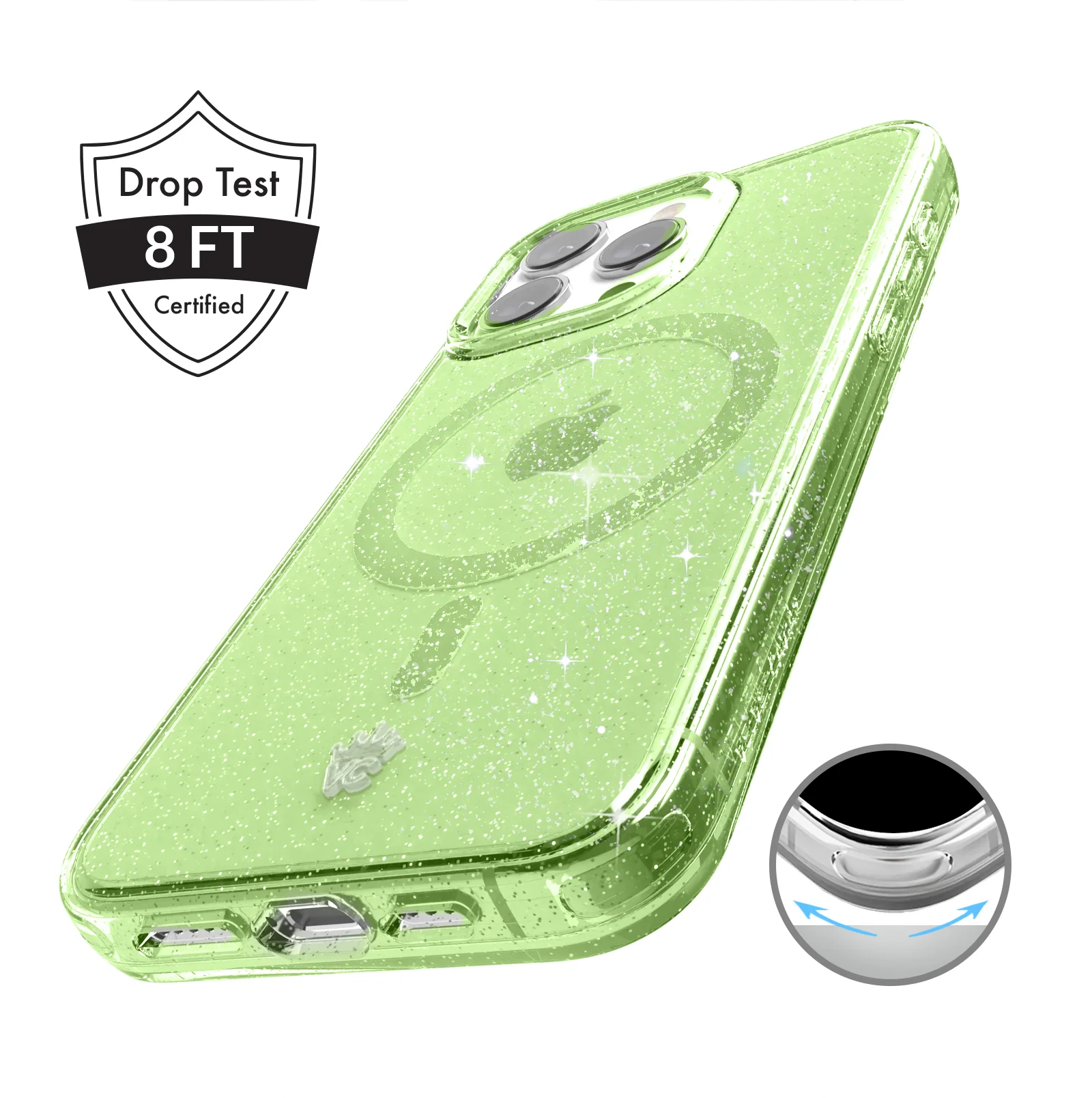 Lime Stardust Glitter iPhone Case - Image 138