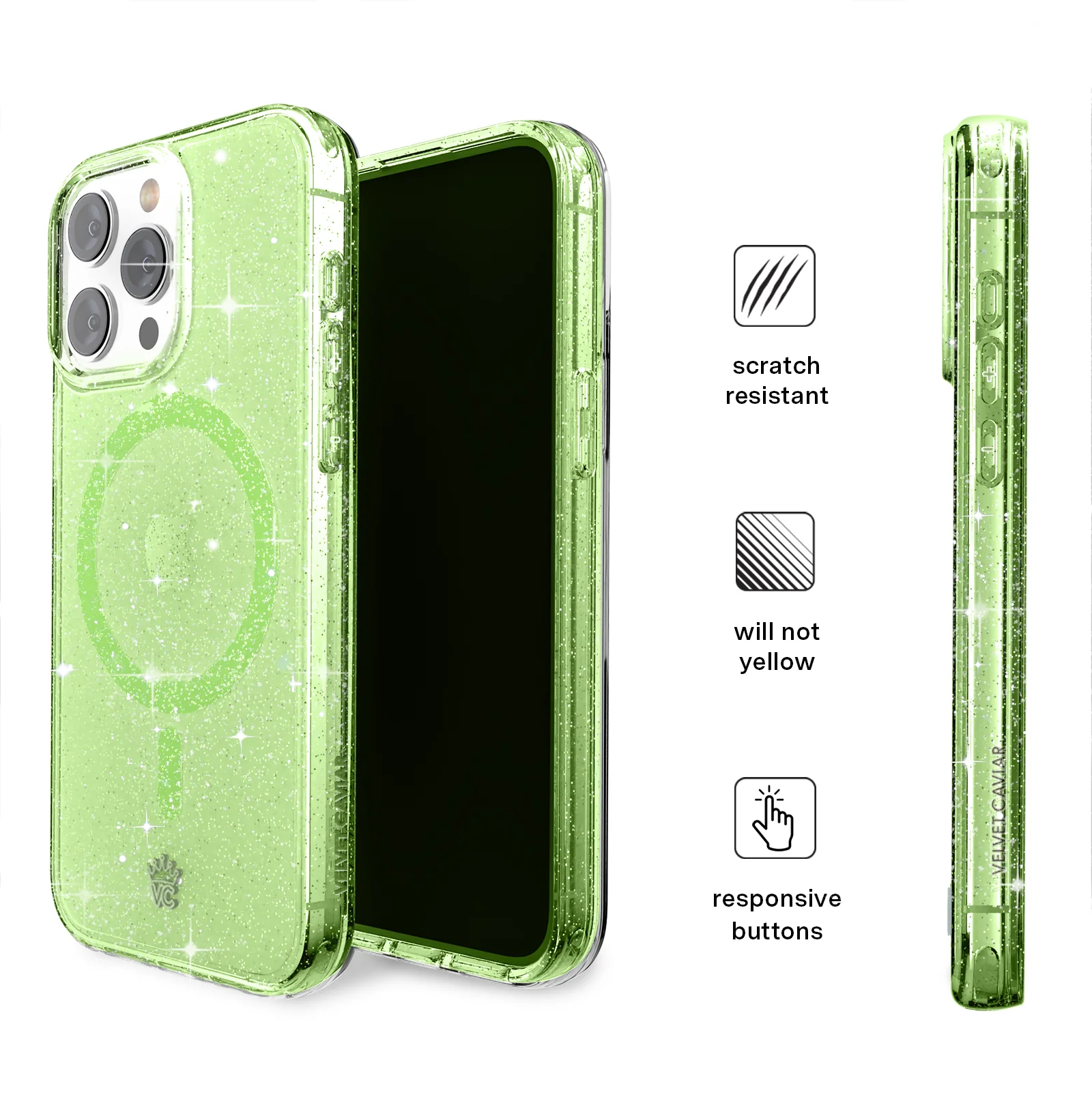 Lime Stardust Glitter iPhone Case - Image 139
