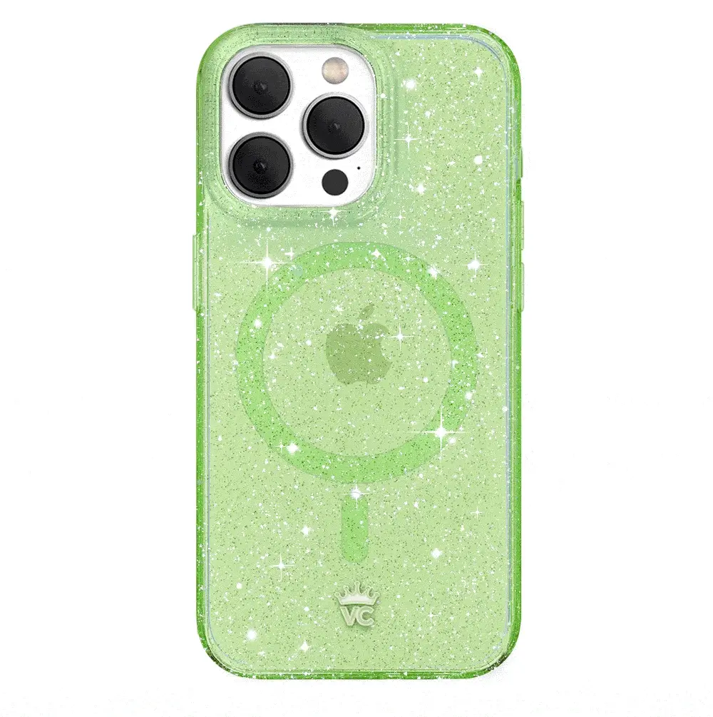 Lime Stardust Glitter iPhone Case - Image 140