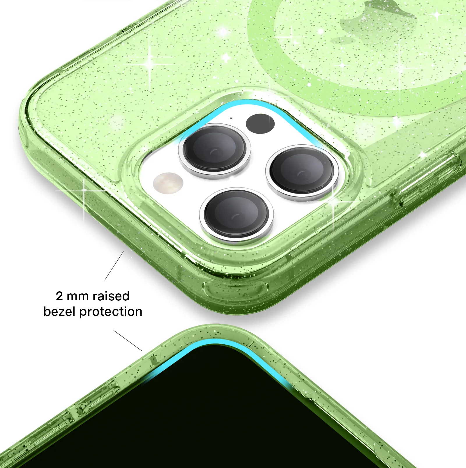 Lime Stardust Glitter iPhone Case - Image 142