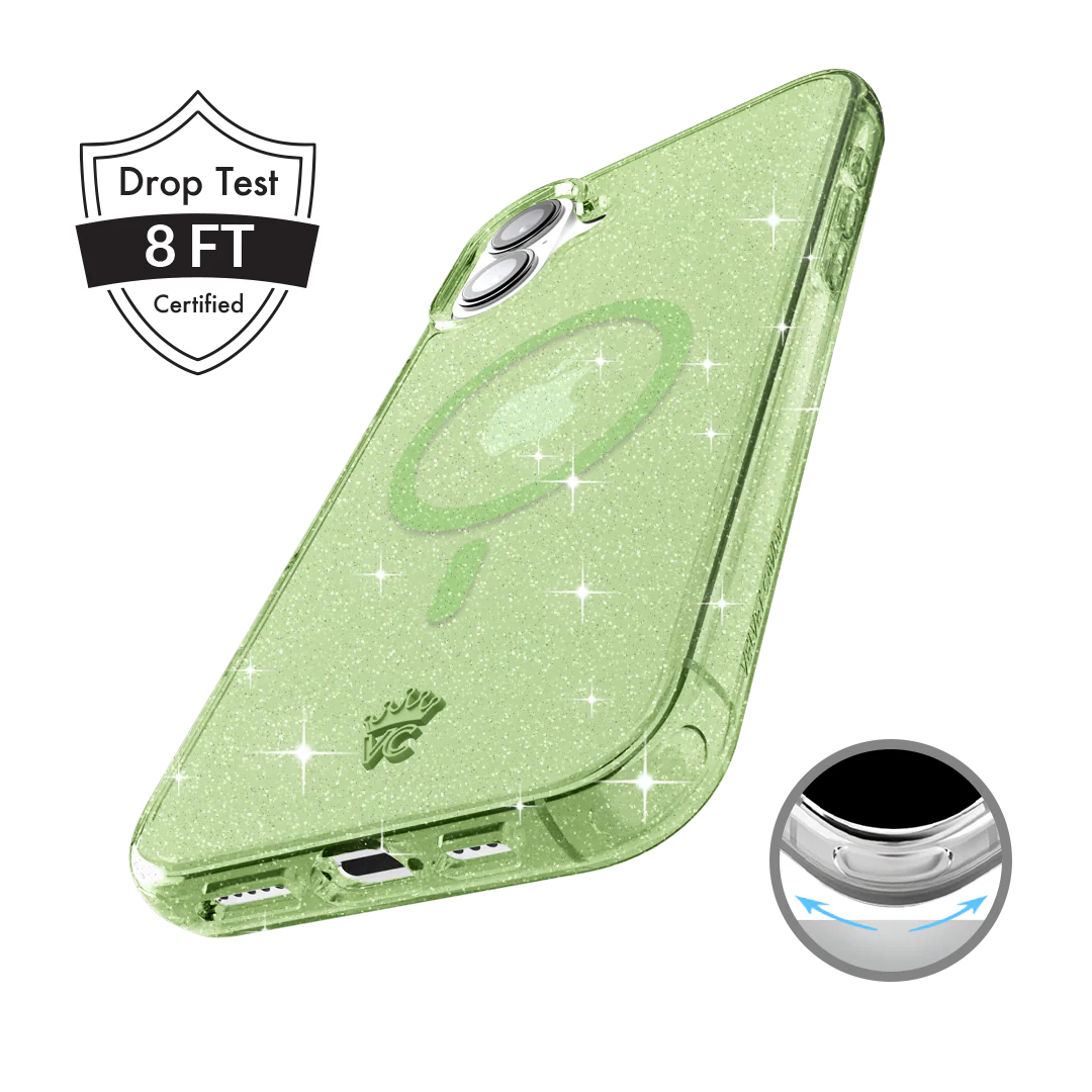 Lime Stardust Glitter iPhone Case - Image 149