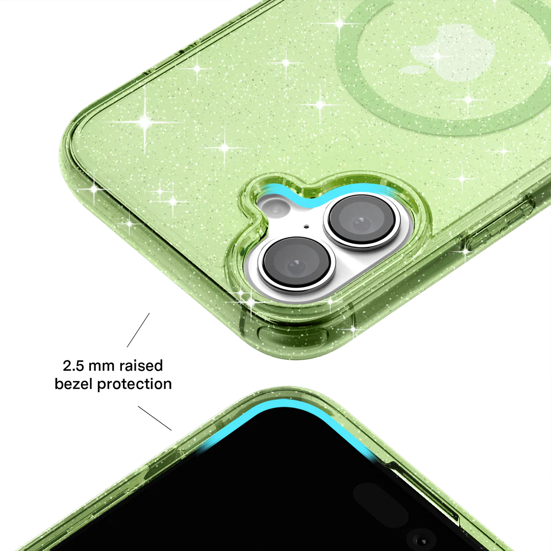 Lime Stardust Glitter iPhone Case - Image 152