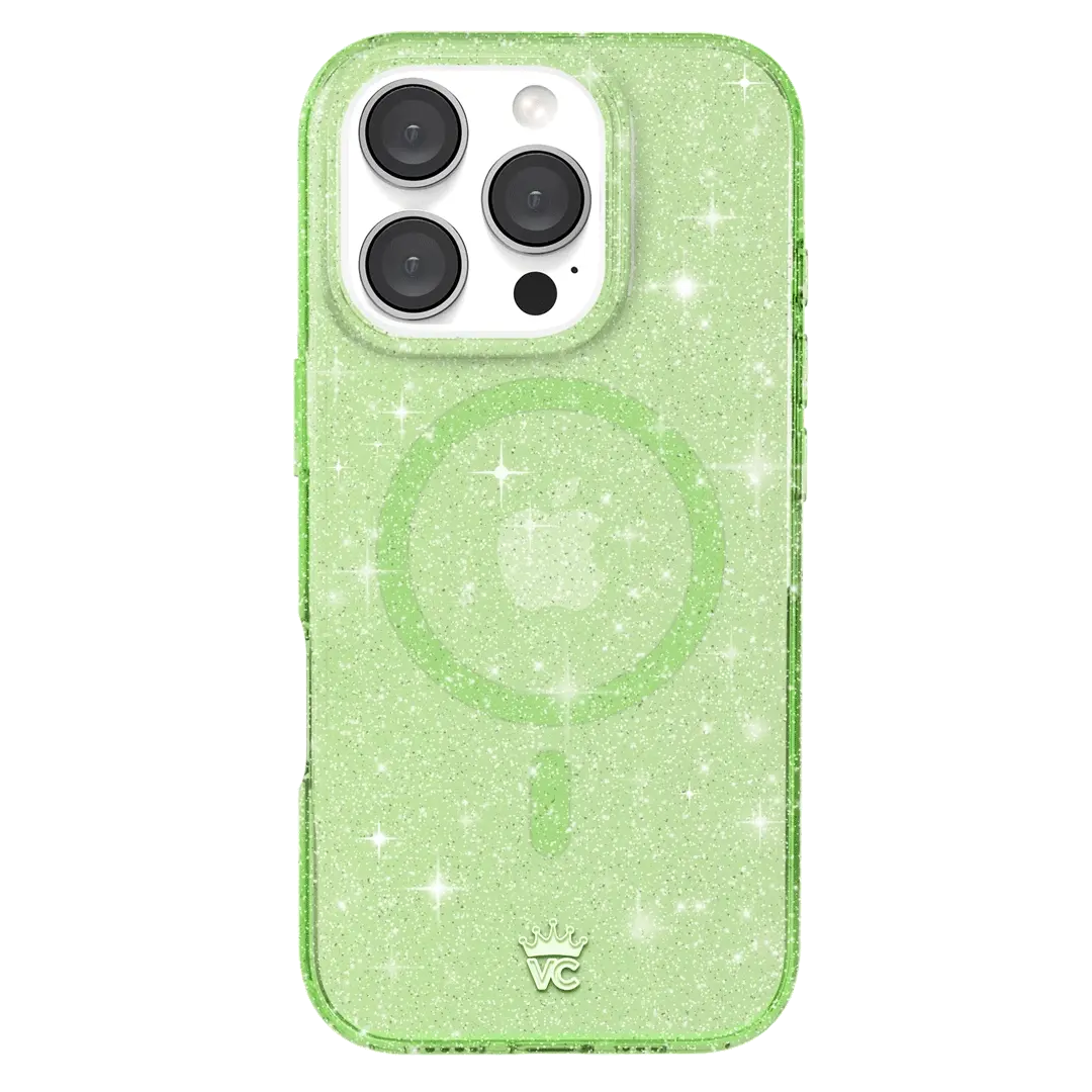Lime Stardust Glitter iPhone Case - Image 156
