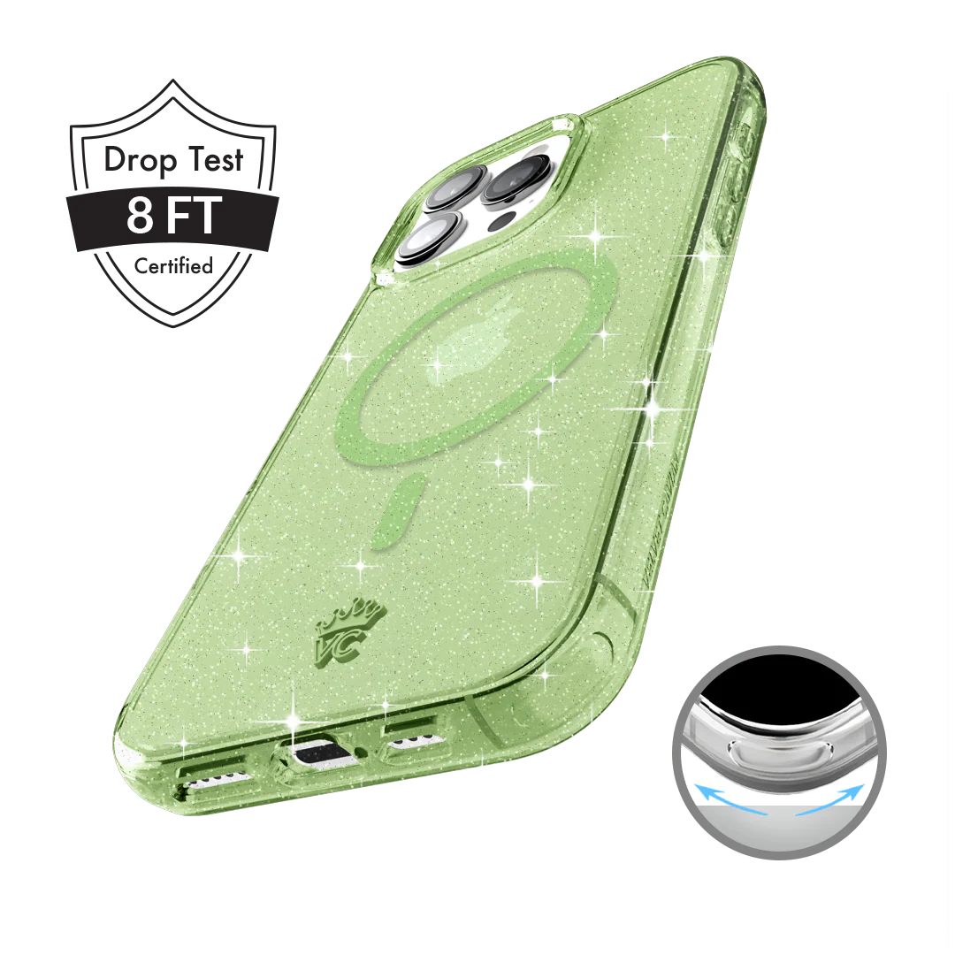 Lime Stardust Glitter iPhone Case - Image 159