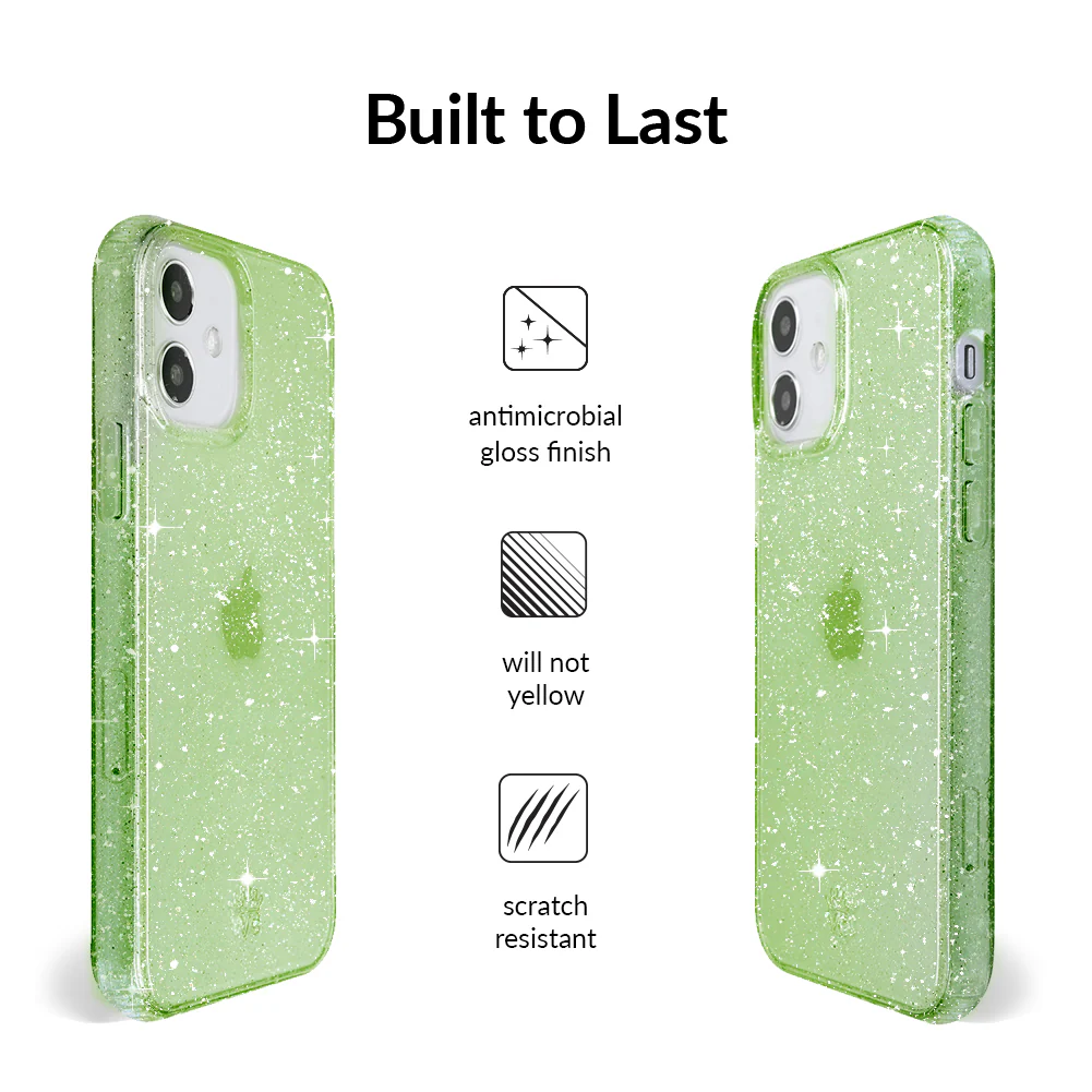 Lime Stardust Glitter iPhone Case - Image 23