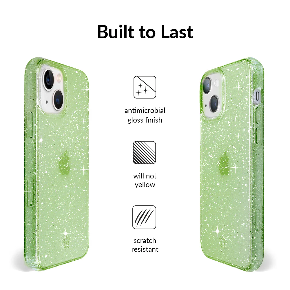 Lime Stardust Glitter iPhone Case - Image 29