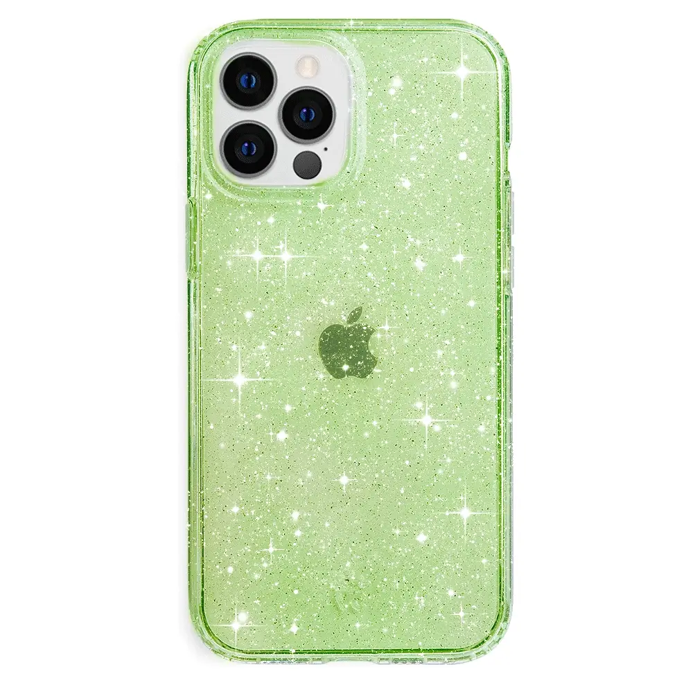 Lime Stardust Glitter iPhone Case - Image 37